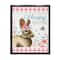 Stupell Industries Happy Easter Floral Gingham Rabbit Floater Framed Art